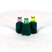 50 5mm ColorCraft® Mardi Gras - Purple, Green, and Gold LED Christmas Lights, 6" Spacing, Green Wire