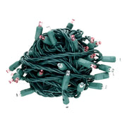 50 5mm ColorCraft® Pink Taffy - Pink and Warm White LED Christmas Lights, 6" Spacing, Green Wire [CLOSEOUT]