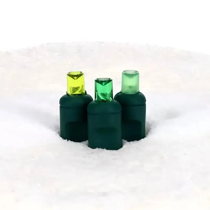 50 5mm ColorCraft® Shamrock - Green, Frosted Lime Green, and Gold LED Christmas Lights, 6" Spacing, Green Wire