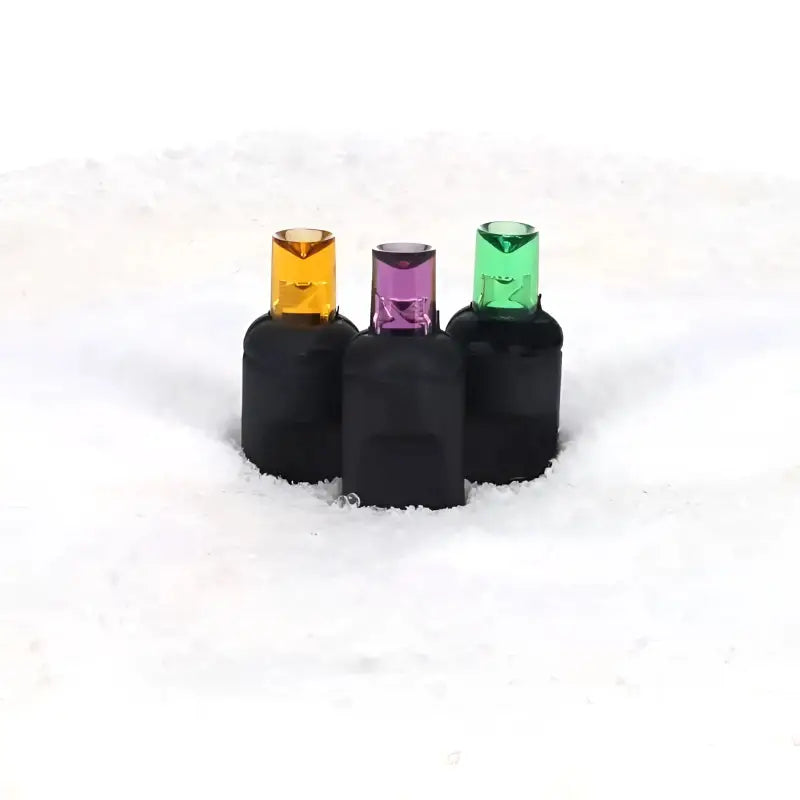 50 5mm ColorCraft® Spooky - Green, Orange, and Purple LED Christmas Lights, 6" Spacing, Black Wire [CLOSEOUT]