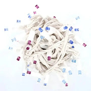 50 5mm ColorCraft® Stardust - Teal, Blue, and Purple LED Christmas Lights, 6" Spacing, White Wire