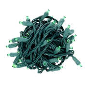 50 5mm Green QuadSpark® LED Strobe Christmas Lights, 6" Spacing, Green Wire