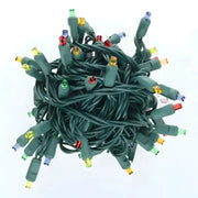 50 5mm Multicolor SuperSpark® LED Strobe Christmas Lights, 6" Spacing, Green Wire