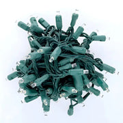 50 5mm Warm White and Cool White Dazzle LED Strobe Christmas Lights, 6" Spacing, Green Wire