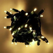 50 5mm Warm White QuadSpark® LED Strobe Christmas Lights, 6" Spacing, Green Wire
