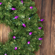 50 C6 Purple LED Christmas Lights, 4" Spacing, Green Wire [CLOSEOUT]