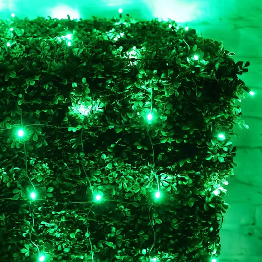 5mm 4' x 6' Green LED Net Lights, Green Wire