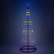 6' Multicolor LED Animated Outdoor Lightshow Tree, Black Frame