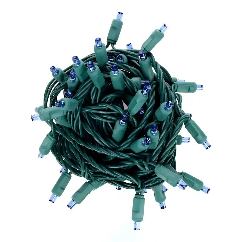 70 5mm Blue DreamSpark® Slow Fade LED Christmas Lights, 4" Spacing, Green Wire