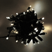 70 5mm ColorCraft® Champagne - Warm White, Pure White, and Cool White DreamSpark® Slow Fade LED Christmas Lights, 4" Spacing, Green Wire