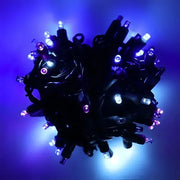 70 5mm ColorCraft® Stardust - Teal, Blue, and Purple DreamSpark® Slow Fade LED Christmas Lights, 4" Spacing, Green Wire
