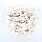70 5mm Cool White DreamSpark® Slow Fade LED Christmas Lights, 4" Spacing, White Wire