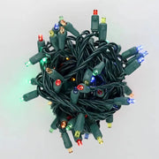 70 5mm Multicolor DreamSpark® Slow Fade LED Christmas Lights, 4" Spacing, Green Wire