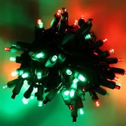 70 5mm Red and Green DreamSpark® Slow Fade LED Christmas Lights, 4" Spacing, Green Wire