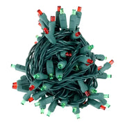 70 5mm Red and Green DreamSpark® Slow Fade LED Christmas Lights, 4" Spacing, Green Wire