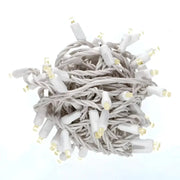 70 5mm Warm White LED Christmas Lights, 4" Spacing, White Wire