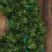 70 C6 Green LED Christmas Lights, 4" Spacing, Green Wire