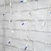 70 M5 Blue, Cool White LED Icicle Lights, White Wire [CLOSEOUT]