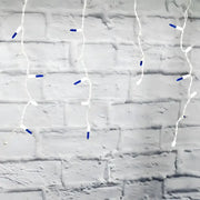 70 M5 Blue, Cool White LED Icicle Lights, White Wire [CLOSEOUT]