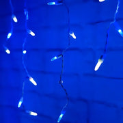 70 M5 Blue, Cool White LED Icicle Lights, White Wire [CLOSEOUT]