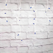 70 M5 Blue LED Icicle Lights, White Wire