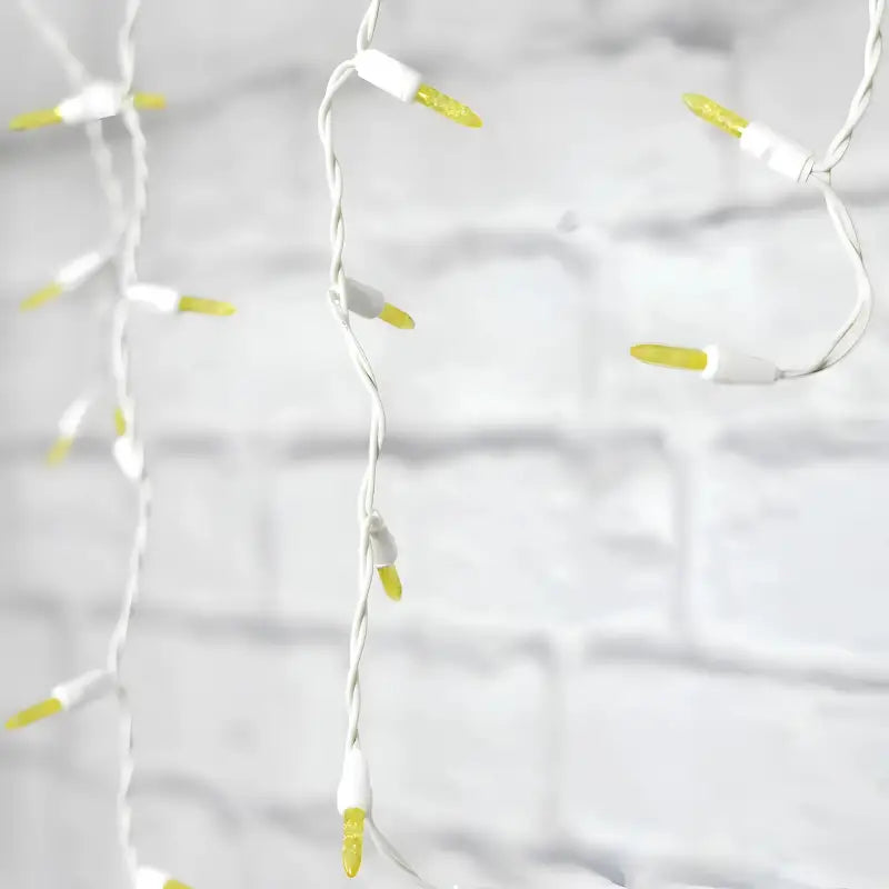 70 M5 Gold LED Icicle Lights, White Wire [CLOSEOUT]