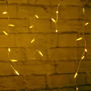70 M5 Gold LED Icicle Lights, White Wire [CLOSEOUT]