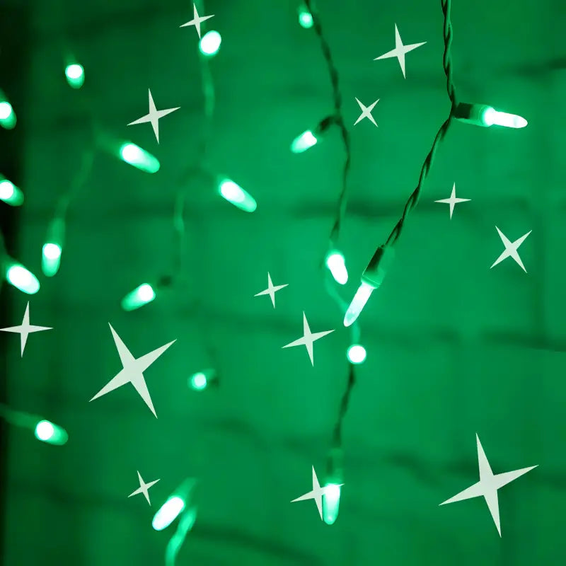 70 M5 Green DreamSpark® Slow Fade LED Icicle Lights, White Wire [CLOSEOUT]