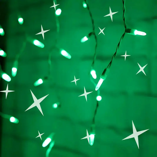 70 M5 Green DreamSpark® Slow Fade LED Icicle Lights, White Wire [CLOSEOUT]