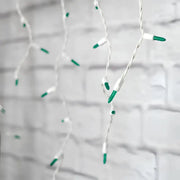 70 M5 Green LED Icicle Lights, White Wire [CLOSEOUT]