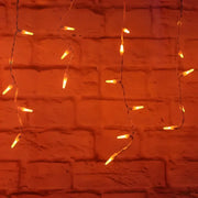70 M5 Orange LED Icicle Lights, White Wire [CLOSEOUT]