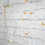70 M5 Orange LED Icicle Lights, White Wire [CLOSEOUT]