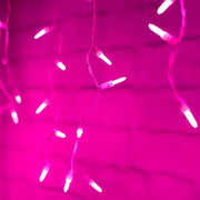 70 M5 Pink LED Icicle Lights, White Wire [CLOSEOUT]