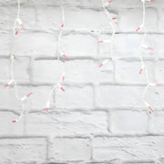 70 M5 Pink LED Icicle Lights, White Wire [CLOSEOUT]