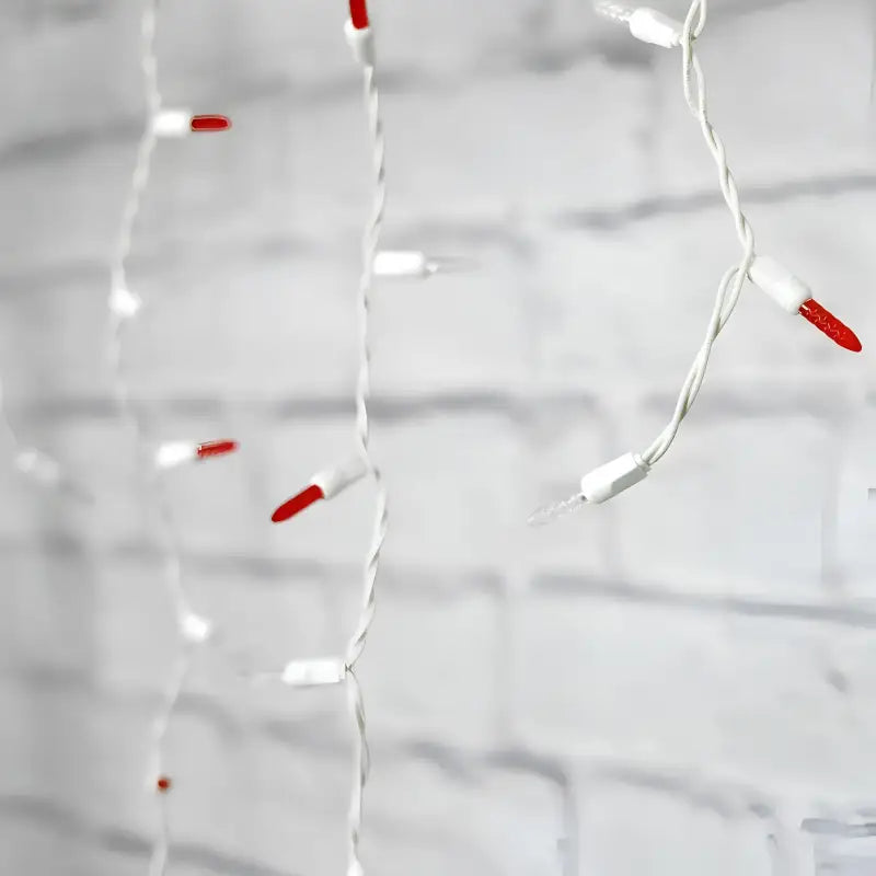 70 M5 Red, Cool White DreamSpark® Slow Fade LED Icicle Lights, White Wire [CLOSEOUT]