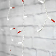 70 M5 Red, Cool White DreamSpark® Slow Fade LED Icicle Lights, White Wire [CLOSEOUT]