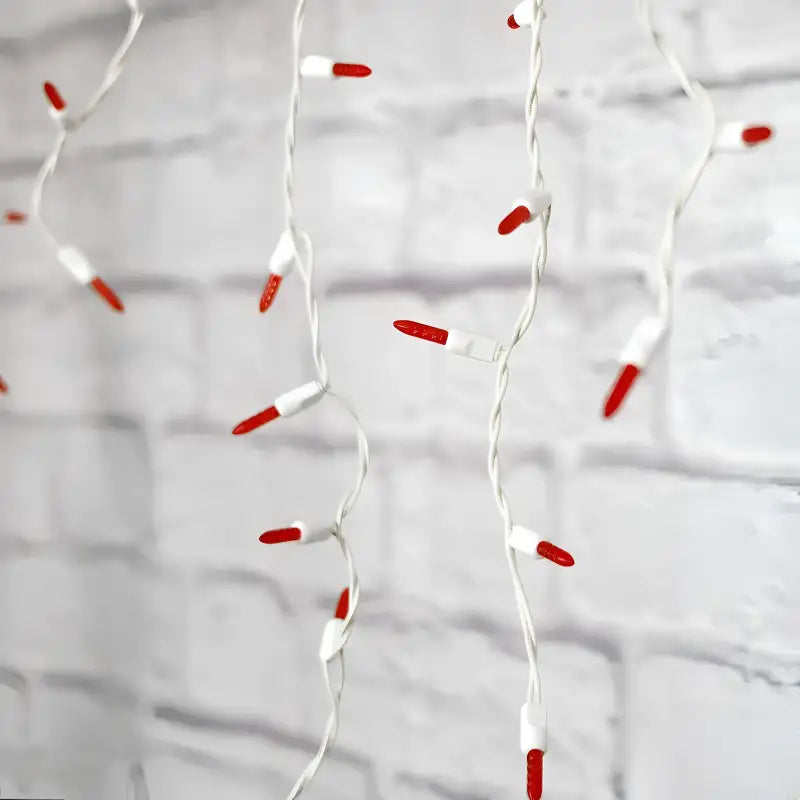 70 M5 Red DreamSpark® Slow Fade LED Icicle Lights, White Wire [CLOSEOUT]