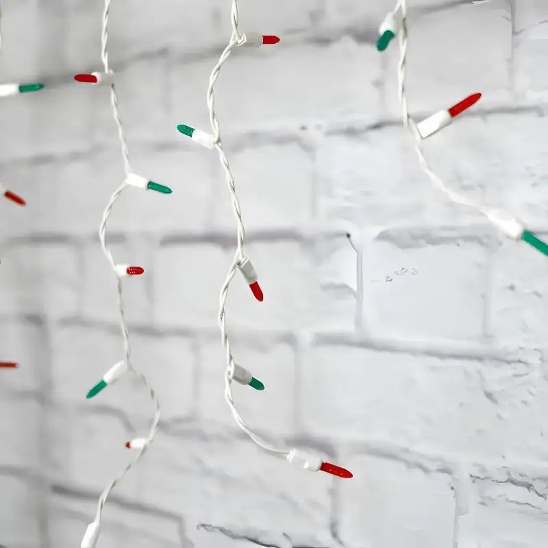 70 M5 Red, Green DreamSpark® Slow Fade LED Icicle Lights, White Wire [CLOSEOUT]