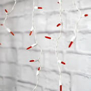 70 M5 Red LED Icicle Lights, White Wire [CLOSEOUT]