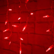 70 M5 Red LED Icicle Lights, White Wire [CLOSEOUT]