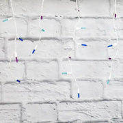70 M5 Stardust - Blue, Purple, Teal DreamSpark® Slow Fade LED Icicle Lights, White Wire