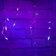 70 M5 Stardust - Blue, Purple, Teal DreamSpark® Slow Fade LED Icicle Lights, White Wire
