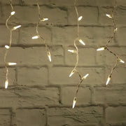 70 M5 Warm White DreamSpark® Slow Fade LED Icicle Lights, White Wire