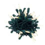 70 M5 Warm White LED Christmas Lights, 4" Spacing, Green Wire