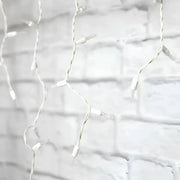 70 M5 Warm White LED Icicle Lights, White Wire