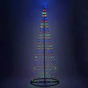 9' Multicolor LED Animated Outdoor Lightshow Tree, Black Frame