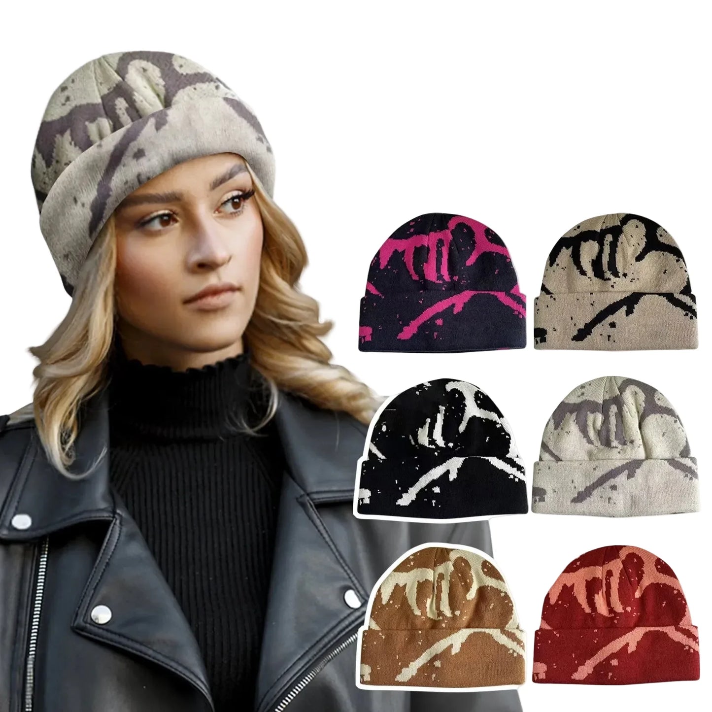 Vortex Winter Abstract Beanie