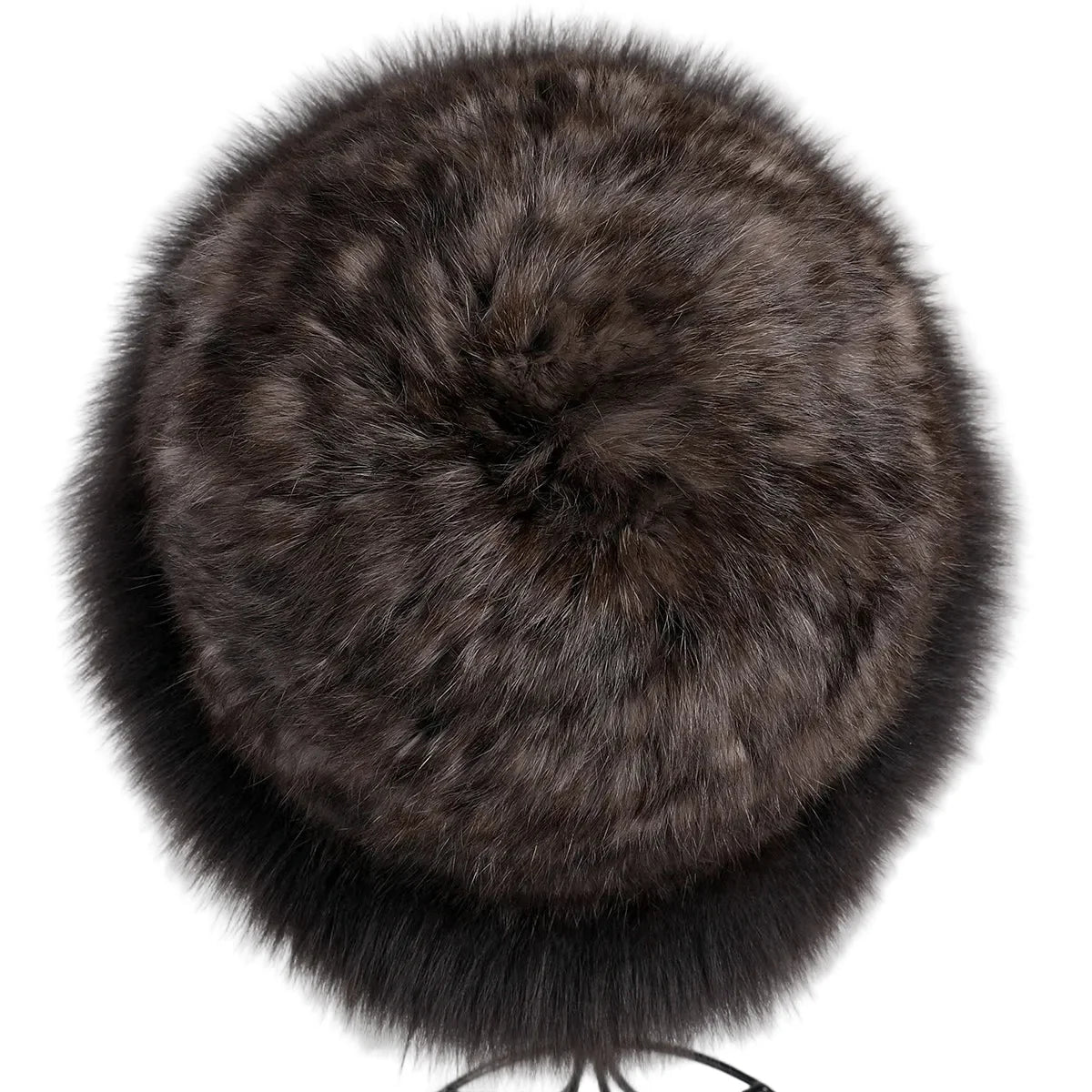 Bernadotte Woman Winter Natural Rabbit Fur Beanie Bucket Hat