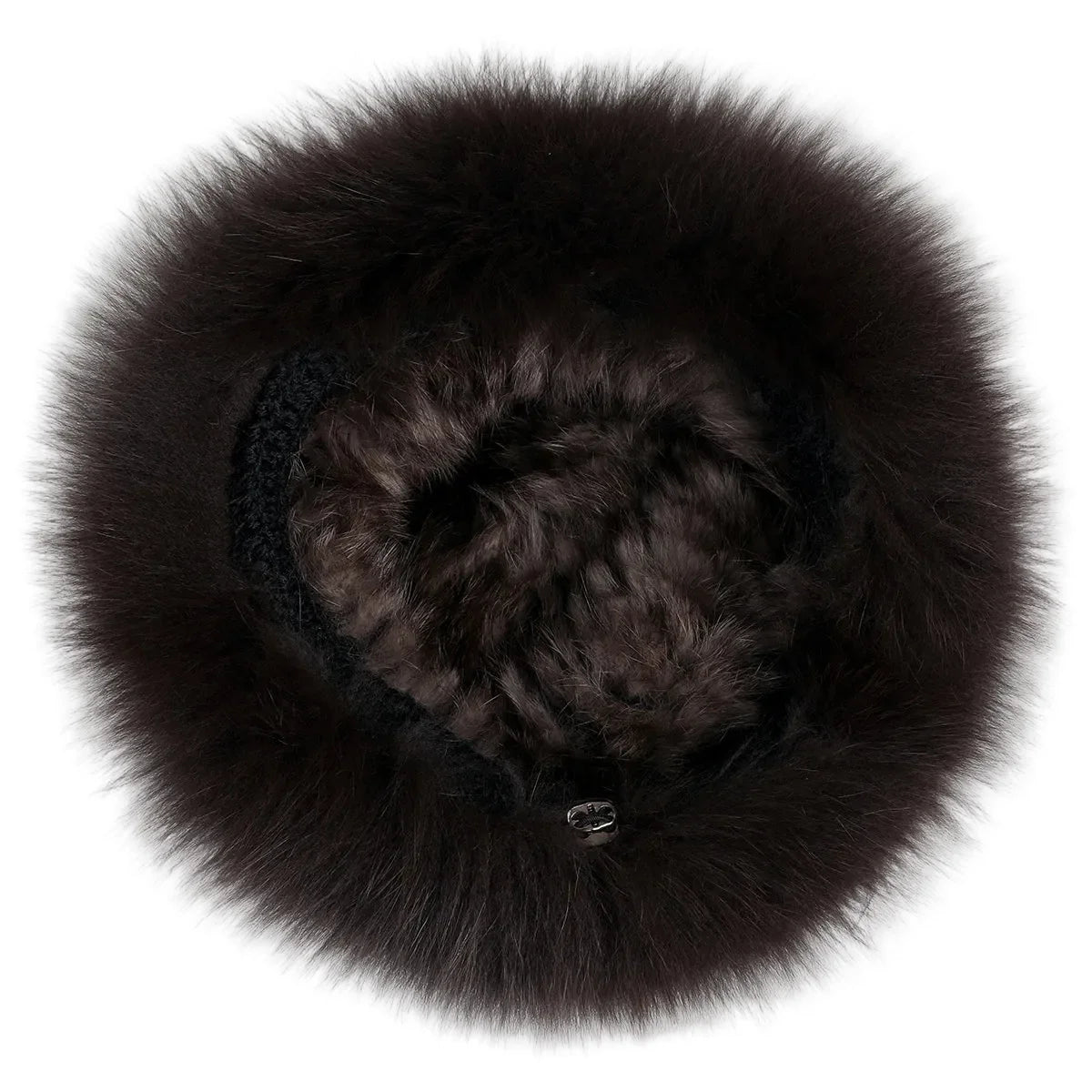 Bernadotte Woman Winter Natural Rabbit Fur Beanie Bucket Hat