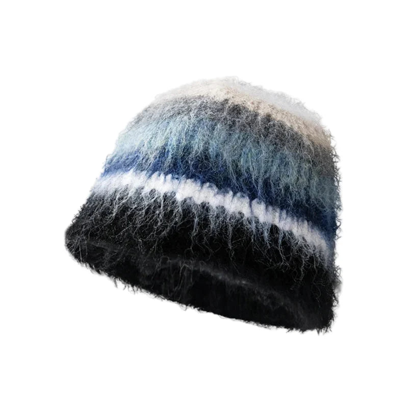 Colorful Gradient Furry Beanie